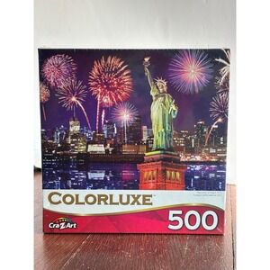 Cra-Z-Art Colorluxe 500 Piece Puzzle Statue of Liberty Fireworks NYC 5800 NEW